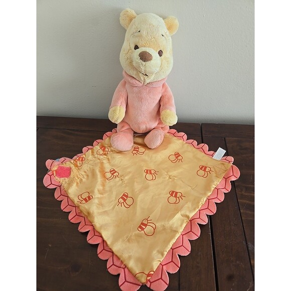 Disney Parks Babies Winnie the Pooh Plush Bee Swaddle Cuddle Blanket Wrap 9" - Picture 5 of 6